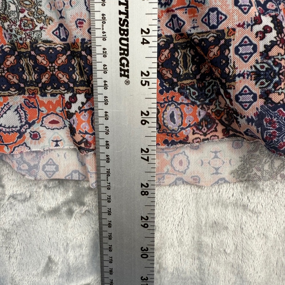 Bobbie Brooks Plus Size 3X Tank Top Boho Print Sleeveless Lined Navy Orange - Picture 5 of 10